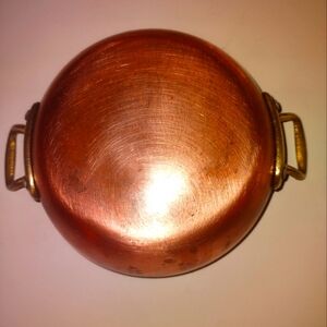 Vintage Brass and Copper au gratin dish casserole pan